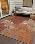 LOOMLAN Rugs Orave Orange Washable Indoor-Outdoor Rug