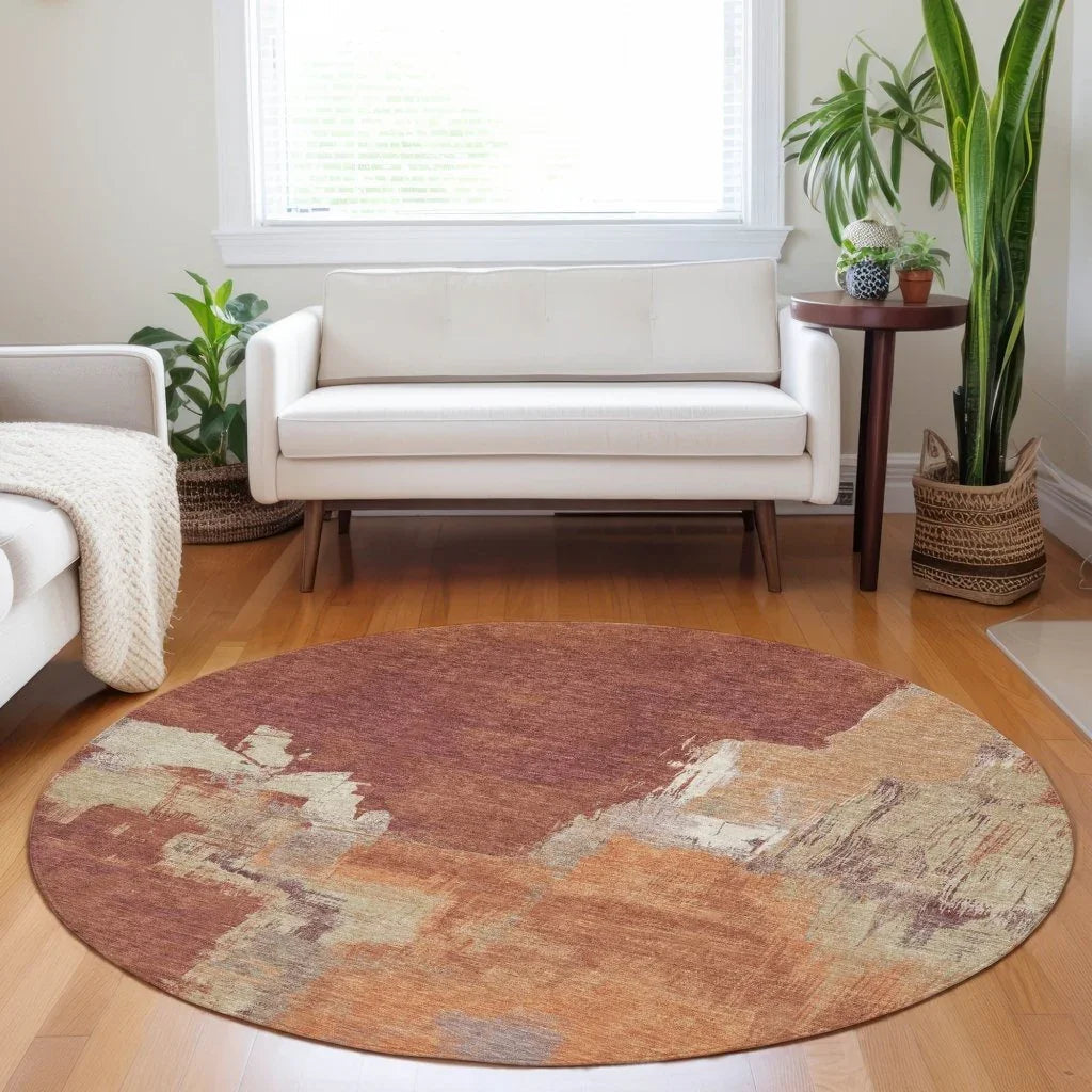 LOOMLAN Rugs Orave Orange Washable Indoor-Outdoor Rug