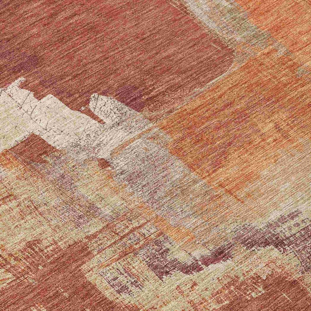 LOOMLAN Rugs Orave Orange Washable Indoor-Outdoor Rug