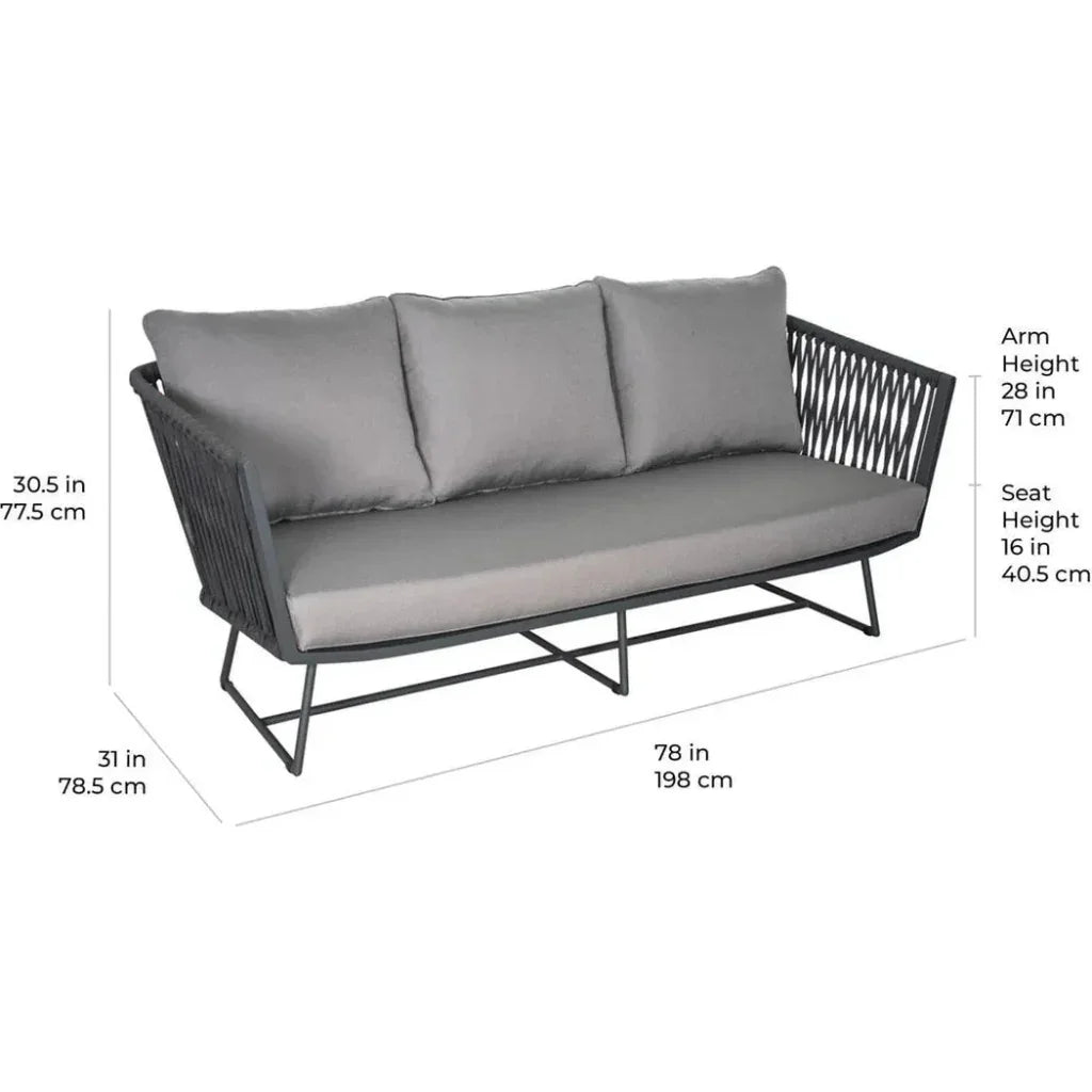 Seasonal Living Orion 3 Seat Sofa - Dark Pebble Outdoor