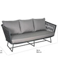 Seasonal Living Orion 3 Seat Sofa - Dark Pebble Outdoor