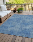 LOOMLAN Rugs Orlena Blue Washable Indoor-Outdoor Rug