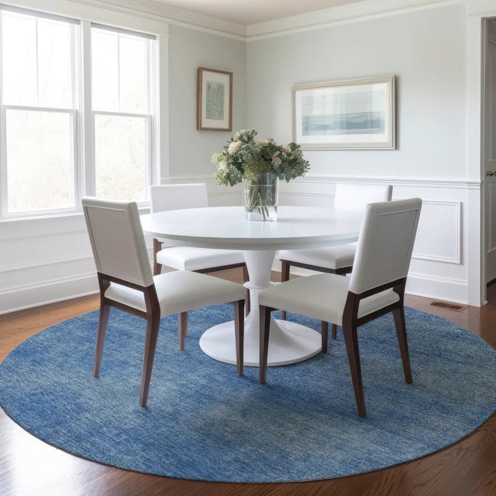 LOOMLAN Rugs Orlena Blue Washable Indoor-Outdoor Rug