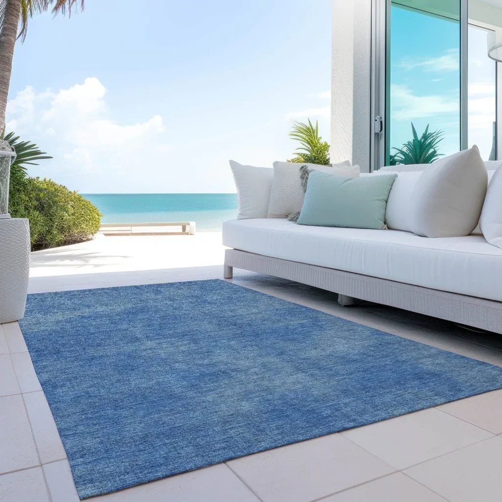 LOOMLAN Rugs Orlena Blue Washable Indoor-Outdoor Rug
