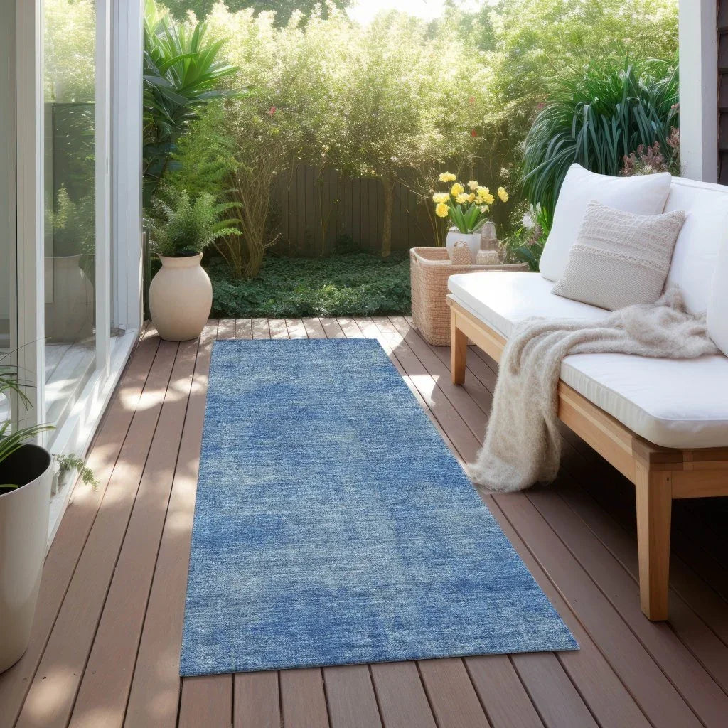 LOOMLAN Rugs Orlena Blue Washable Indoor-Outdoor Rug