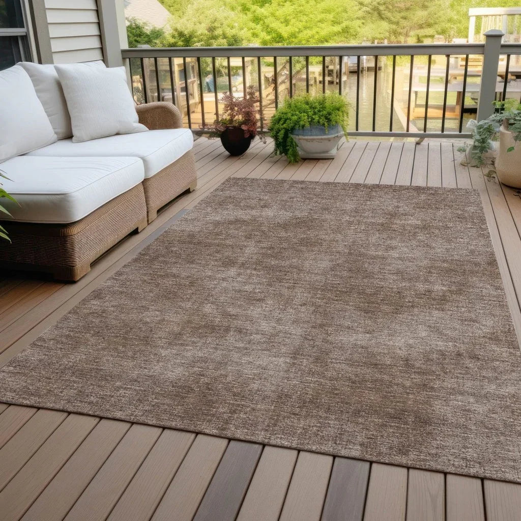 LOOMLAN Rugs Orlena Brown Washable Indoor-Outdoor Rug