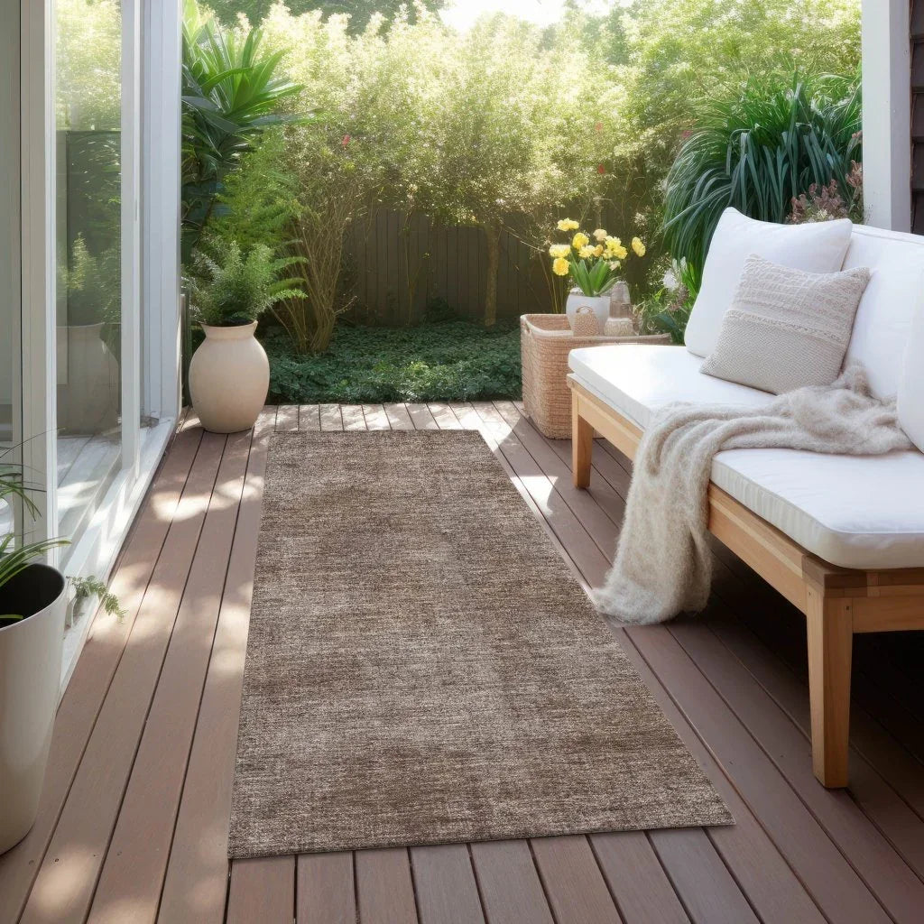 LOOMLAN Rugs Orlena Brown Washable Indoor-Outdoor Rug