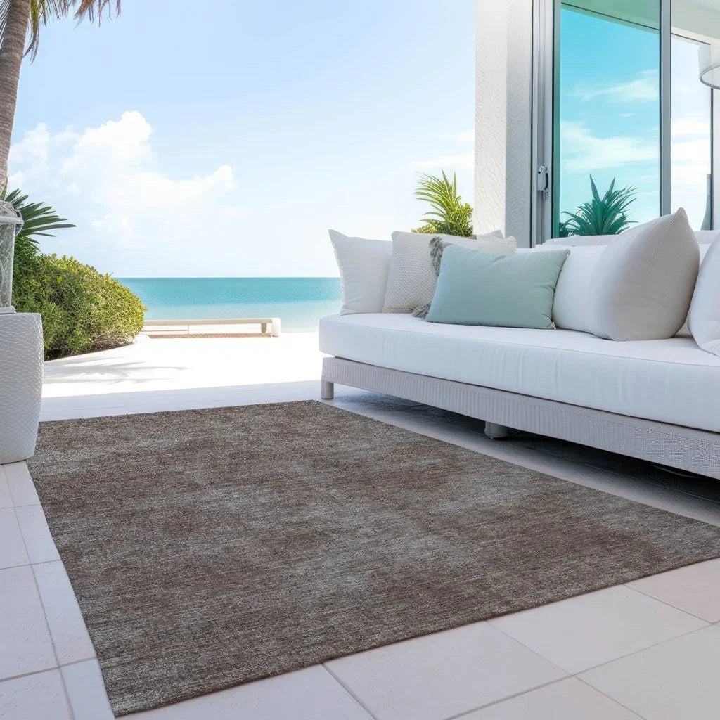 LOOMLAN Rugs Orlena Brown Washable Indoor-Outdoor Rug
