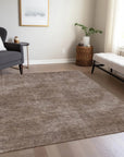 LOOMLAN Rugs Orlena Brown Washable Indoor-Outdoor Rug