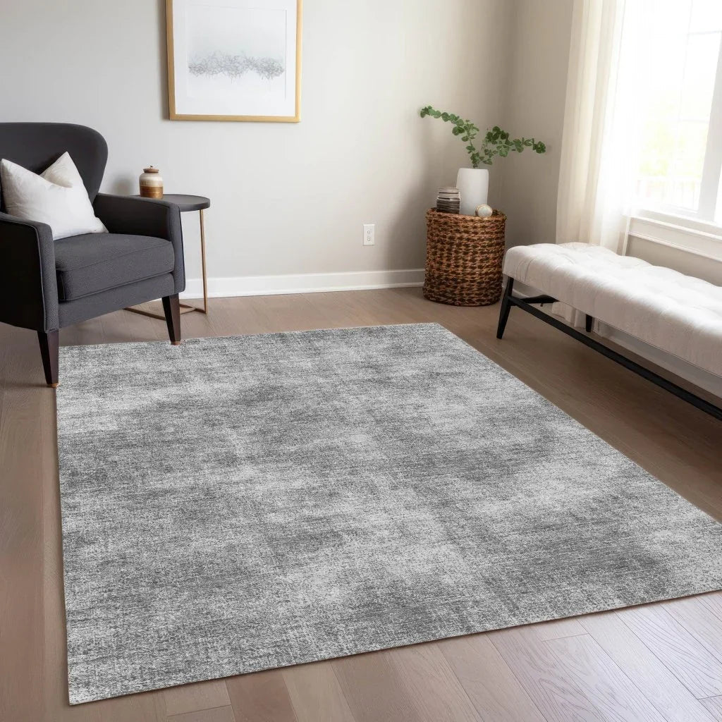 LOOMLAN Rugs Orlena Gray Washable Indoor-Outdoor Rug