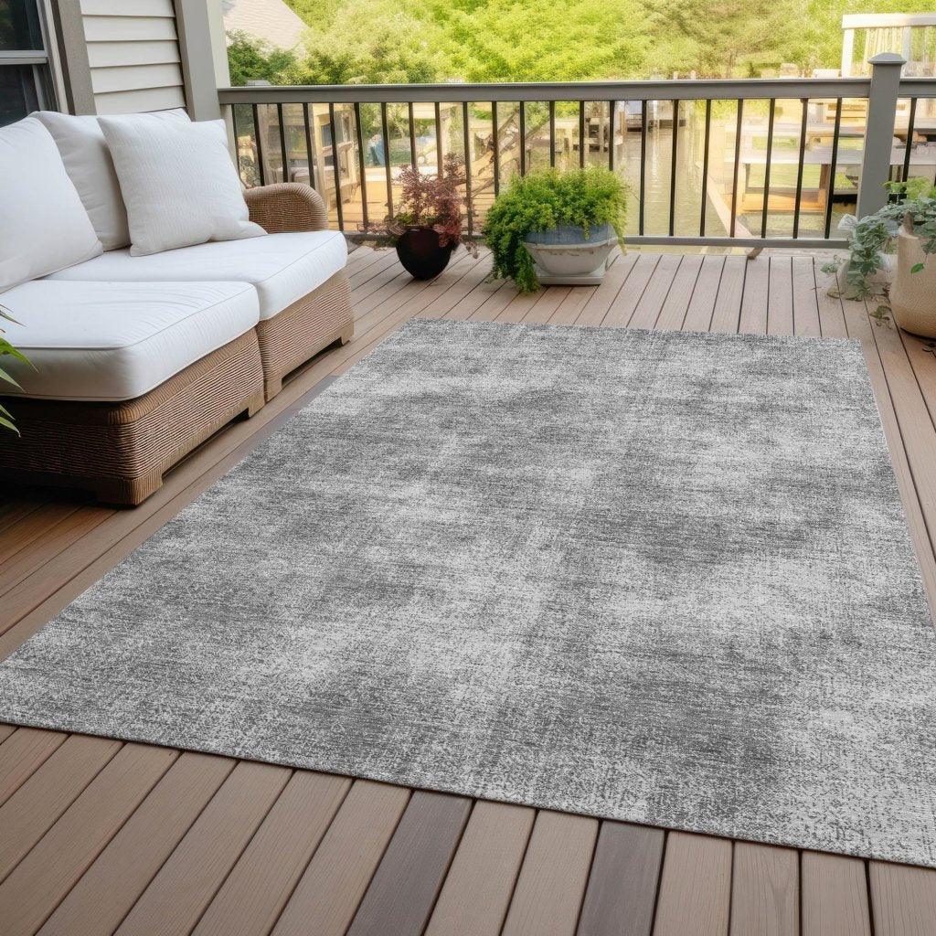 LOOMLAN Rugs Orlena Gray Washable Indoor-Outdoor Rug