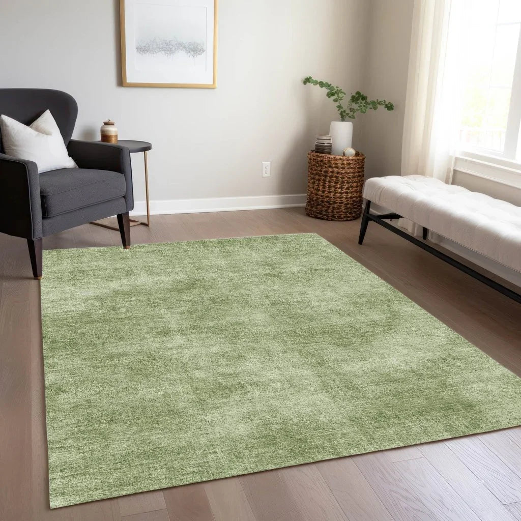 LOOMLAN Rugs Orlena Green Washable Indoor-Outdoor Rug
