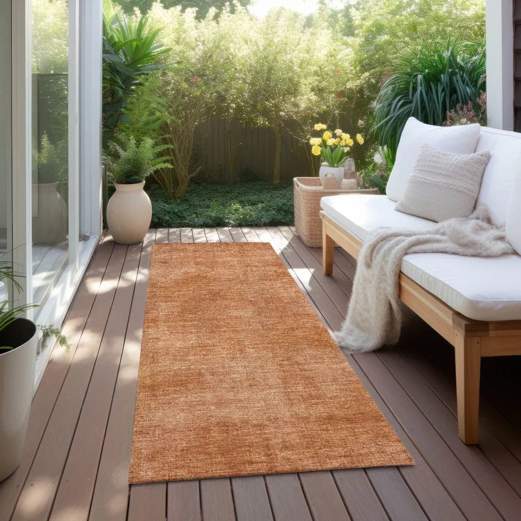 LOOMLAN Rugs Orlena Orange Washable Indoor-Outdoor Rug