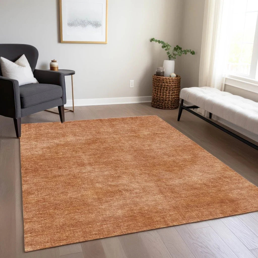 LOOMLAN Rugs Orlena Orange Washable Indoor-Outdoor Rug