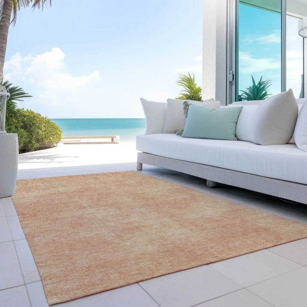 LOOMLAN Rugs Orlena Peach Washable Indoor-Outdoor Rug