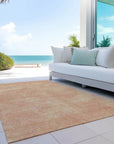 LOOMLAN Rugs Orlena Peach Washable Indoor-Outdoor Rug