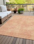 LOOMLAN Rugs Orlena Peach Washable Indoor-Outdoor Rug