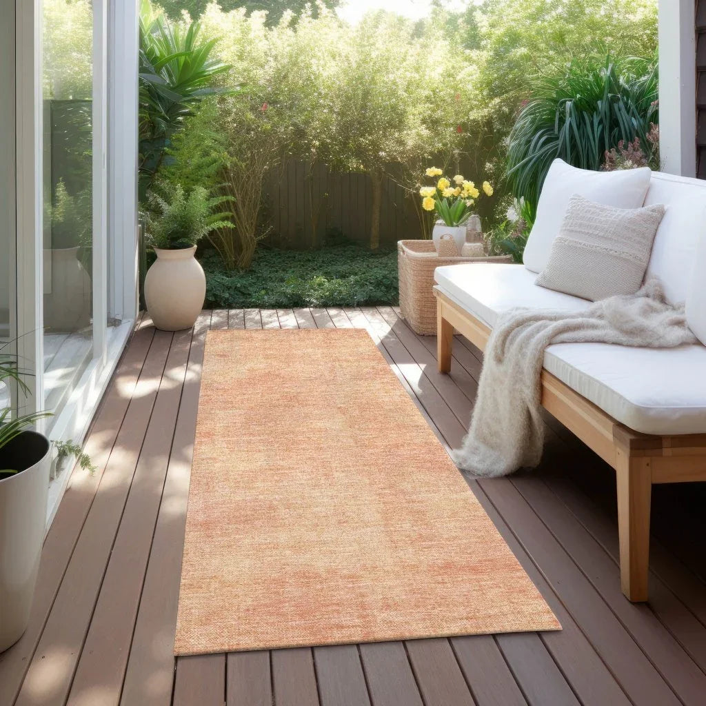 LOOMLAN Rugs Orlena Peach Washable Indoor-Outdoor Rug