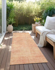 LOOMLAN Rugs Orlena Peach Washable Indoor-Outdoor Rug