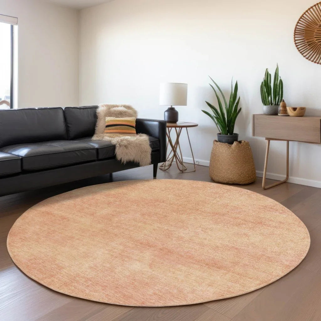 LOOMLAN Rugs Orlena Peach Washable Indoor-Outdoor Rug