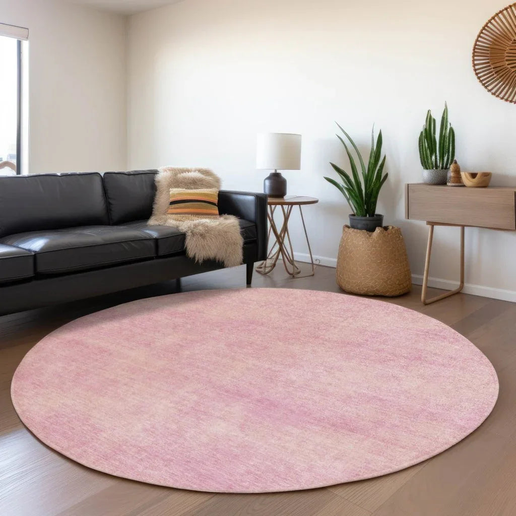 LOOMLAN Rugs Orlena Pink Washable Indoor-Outdoor Rug