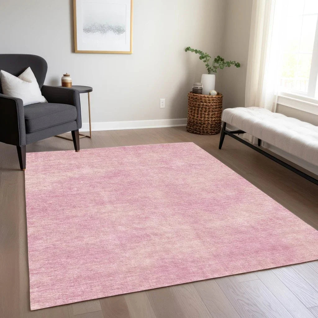 LOOMLAN Rugs Orlena Pink Washable Indoor-Outdoor Rug