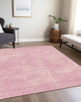 LOOMLAN Rugs Orlena Pink Washable Indoor-Outdoor Rug