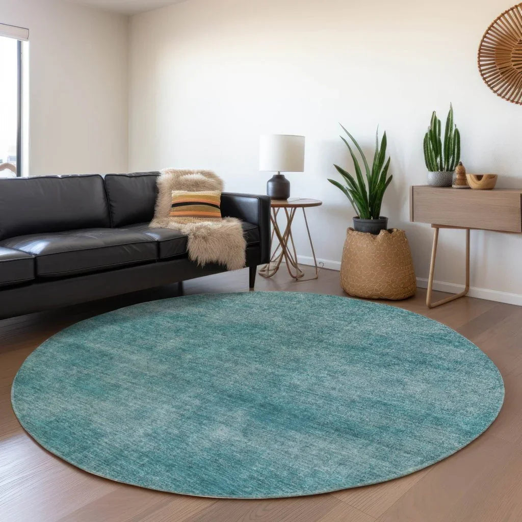LOOMLAN Rugs Orlena Teal Washable Indoor-Outdoor Rug