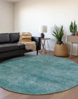 LOOMLAN Rugs Orlena Teal Washable Indoor-Outdoor Rug