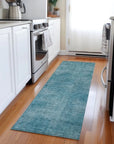 LOOMLAN Rugs Orlena Teal Washable Indoor-Outdoor Rug