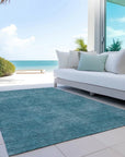 LOOMLAN Rugs Orlena Teal Washable Indoor-Outdoor Rug