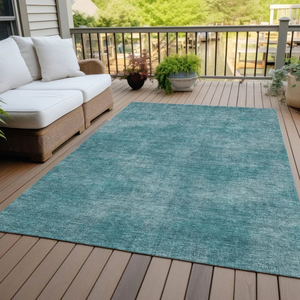LOOMLAN Rugs Orlena Teal Washable Indoor-Outdoor Rug