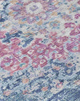 LOOMLAN Rugs Ornella Blue Washable Indoor-Outdoor Rug