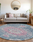 LOOMLAN Rugs Ornella Blue Washable Indoor-Outdoor Rug