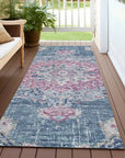 LOOMLAN Rugs Ornella Blue Washable Indoor-Outdoor Rug