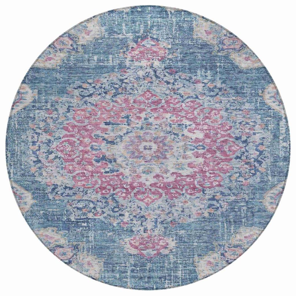 LOOMLAN Rugs Ornella Blue Washable Indoor-Outdoor Rug