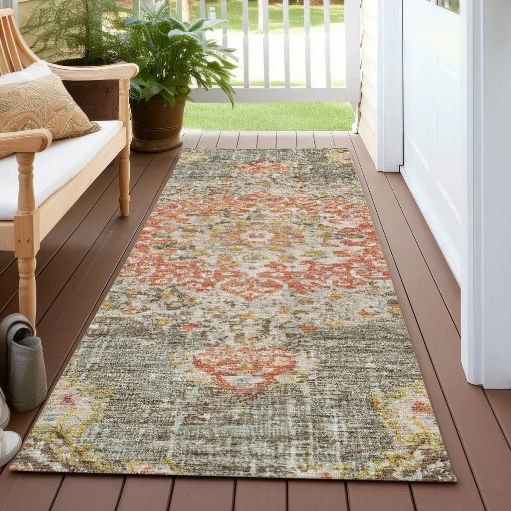 LOOMLAN Rugs Ornella Brown Washable Indoor-Outdoor Rug