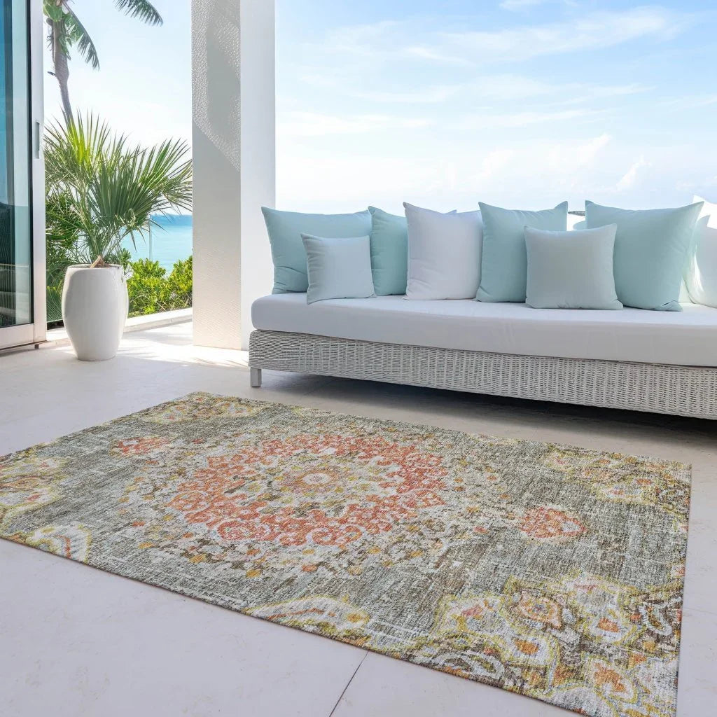 LOOMLAN Rugs Ornella Brown Washable Indoor-Outdoor Rug