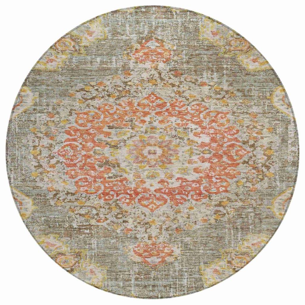 LOOMLAN Rugs Ornella Brown Washable Indoor-Outdoor Rug