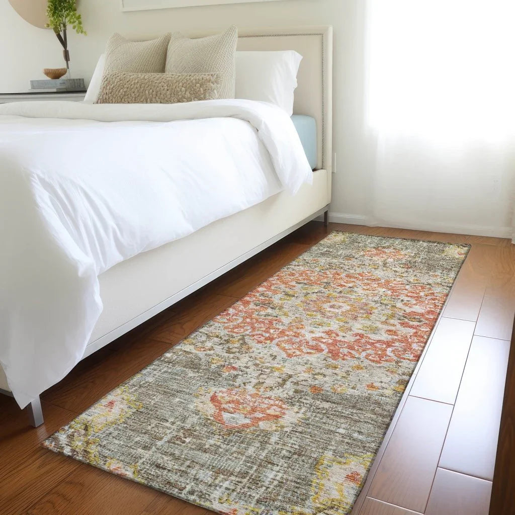 LOOMLAN Rugs Ornella Brown Washable Indoor-Outdoor Rug