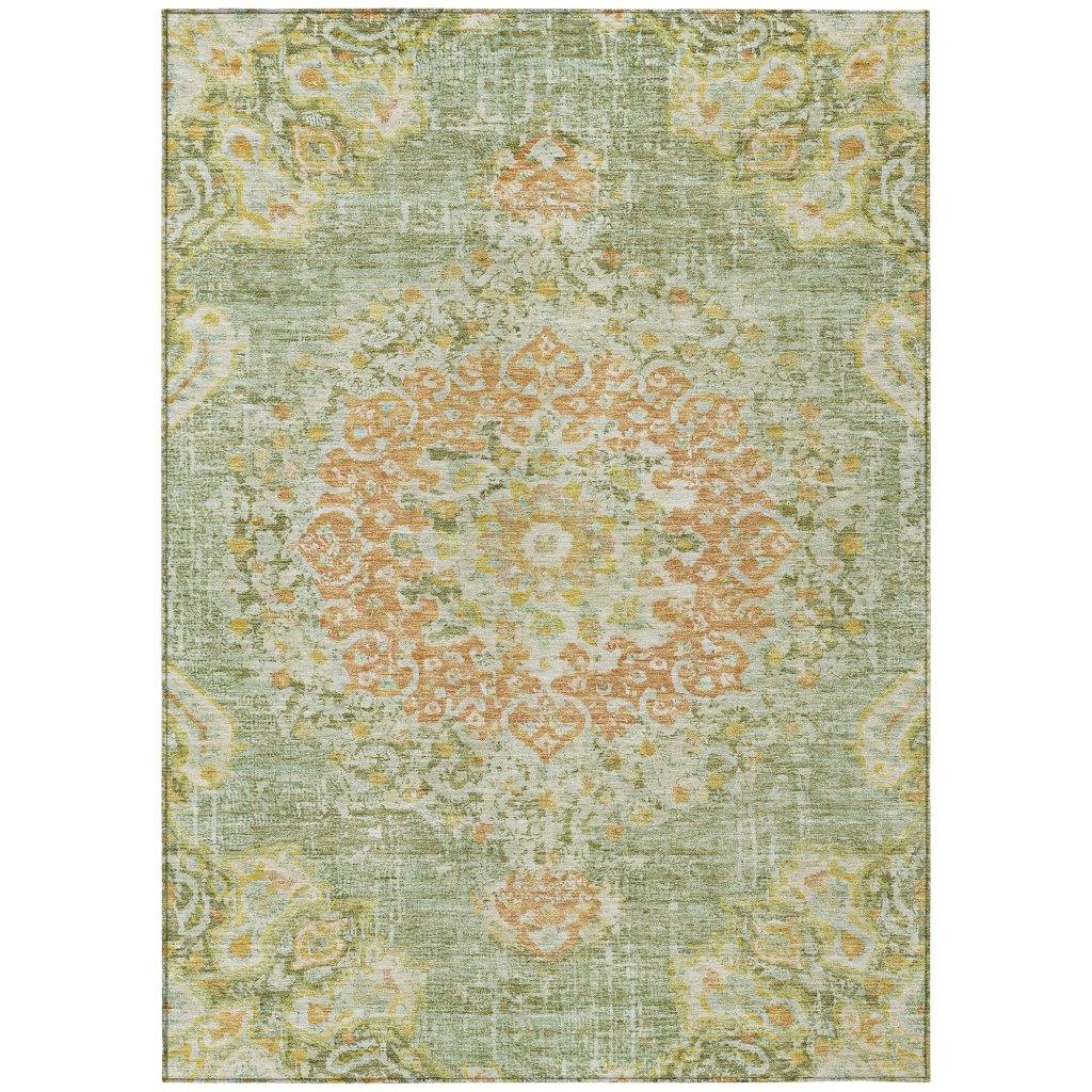 LOOMLAN Rugs Ornella Green Washable Indoor-Outdoor Rug