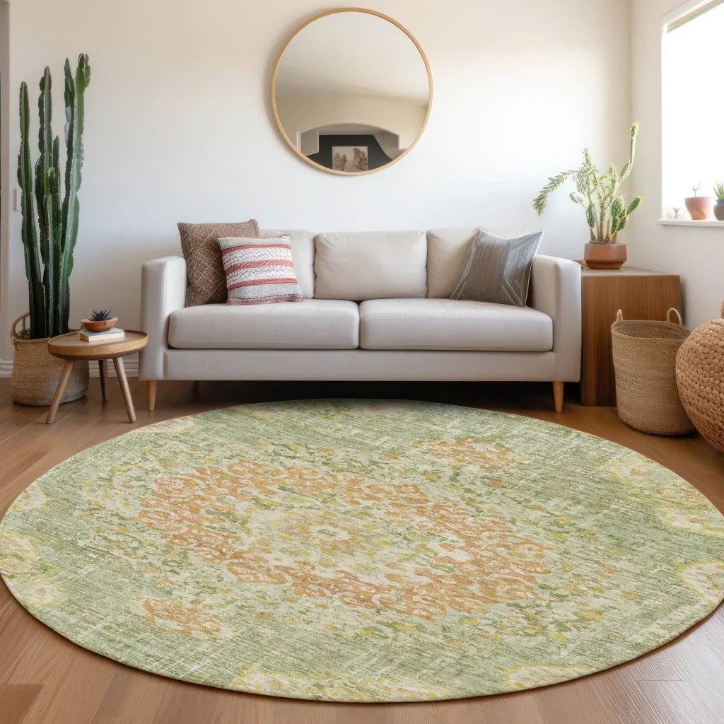 LOOMLAN Rugs Ornella Green Washable Indoor-Outdoor Rug