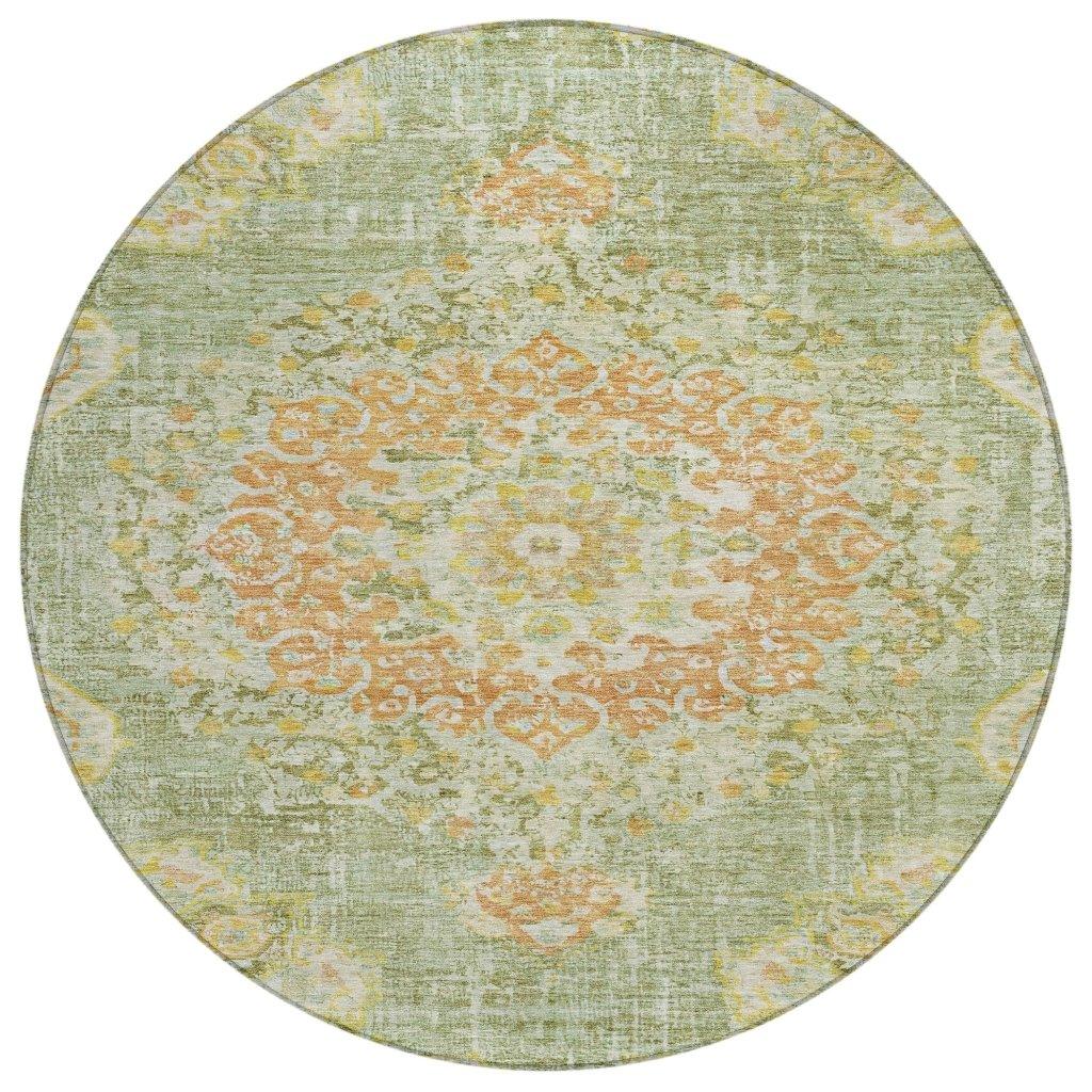 LOOMLAN Rugs Ornella Green Washable Indoor-Outdoor Rug