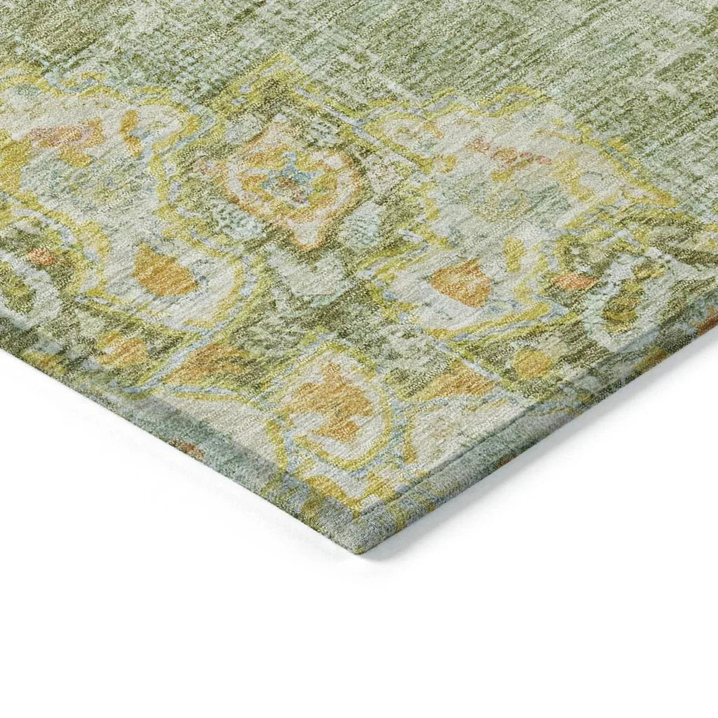 LOOMLAN Rugs Ornella Green Washable Indoor-Outdoor Rug