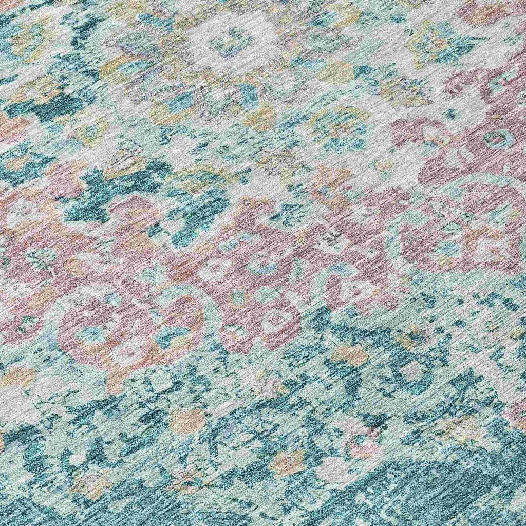 LOOMLAN Rugs Ornella Teal Washable Indoor-Outdoor Rug