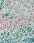 LOOMLAN Rugs Ornella Teal Washable Indoor-Outdoor Rug