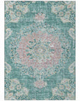 LOOMLAN Rugs Ornella Teal Washable Indoor-Outdoor Rug