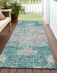 LOOMLAN Rugs Ornella Teal Washable Indoor-Outdoor Rug