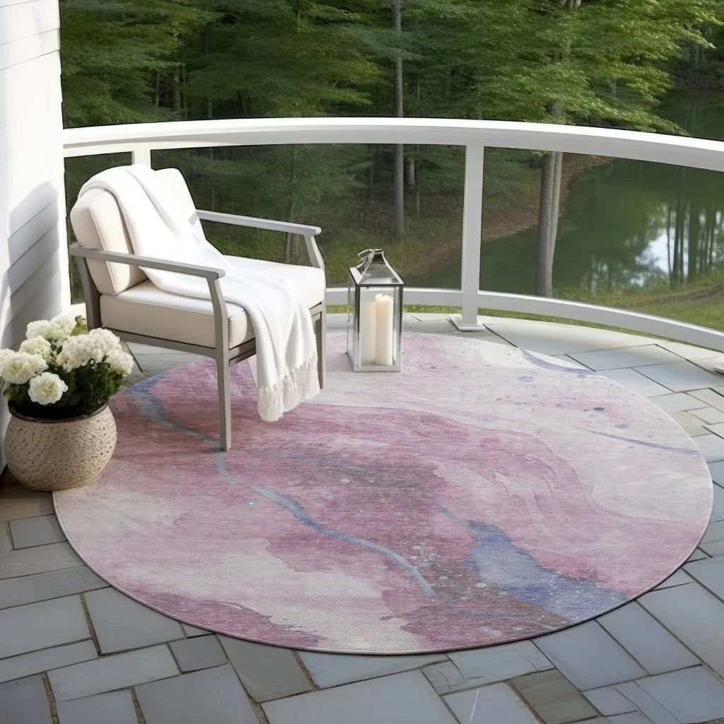 LOOMLAN Rugs Ornitha Pink Washable Indoor-Outdoor Rug