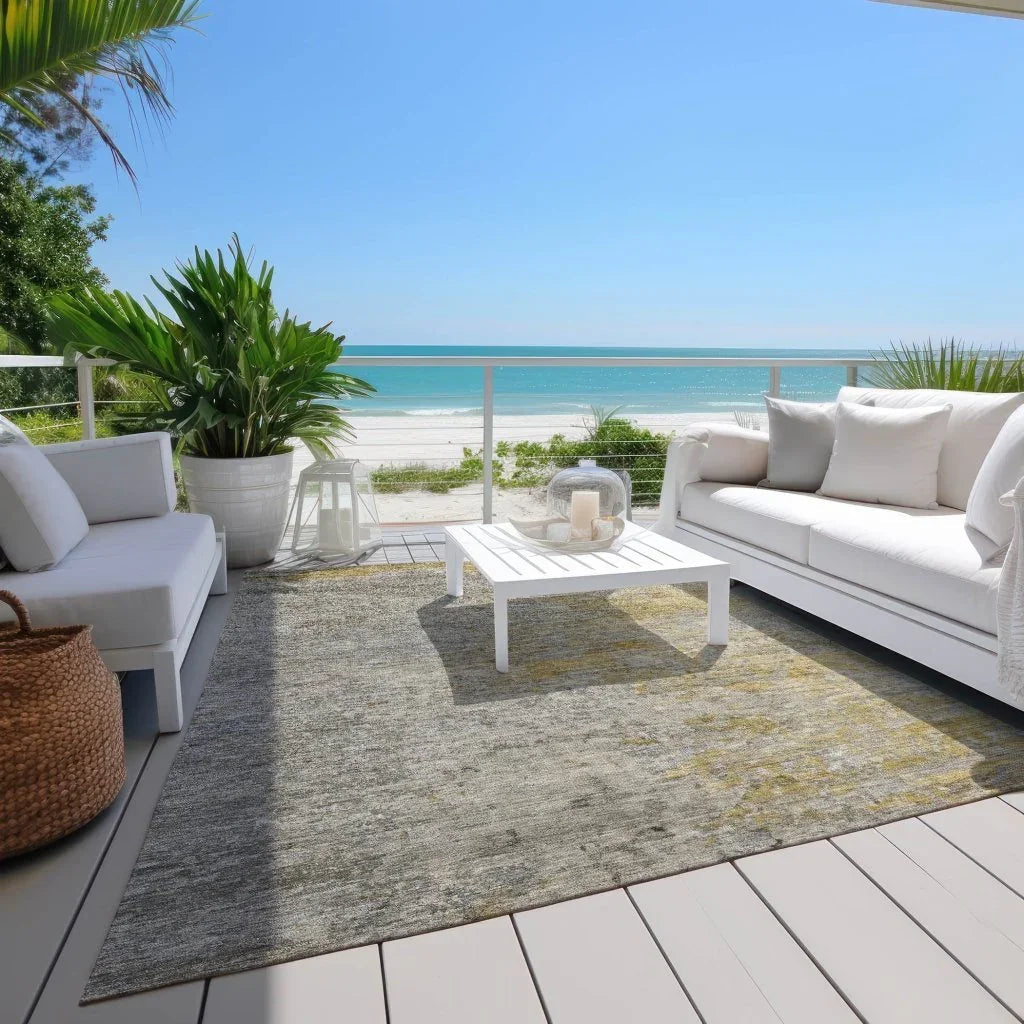 LOOMLAN Rugs Oronte Gray Washable Indoor-Outdoor Rug